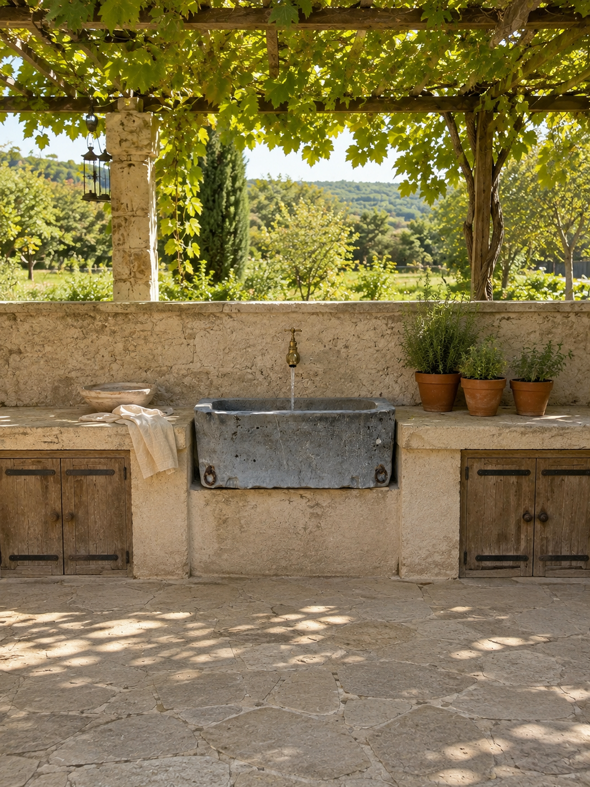 Antique Belgian bluestone sink circa 18th century
