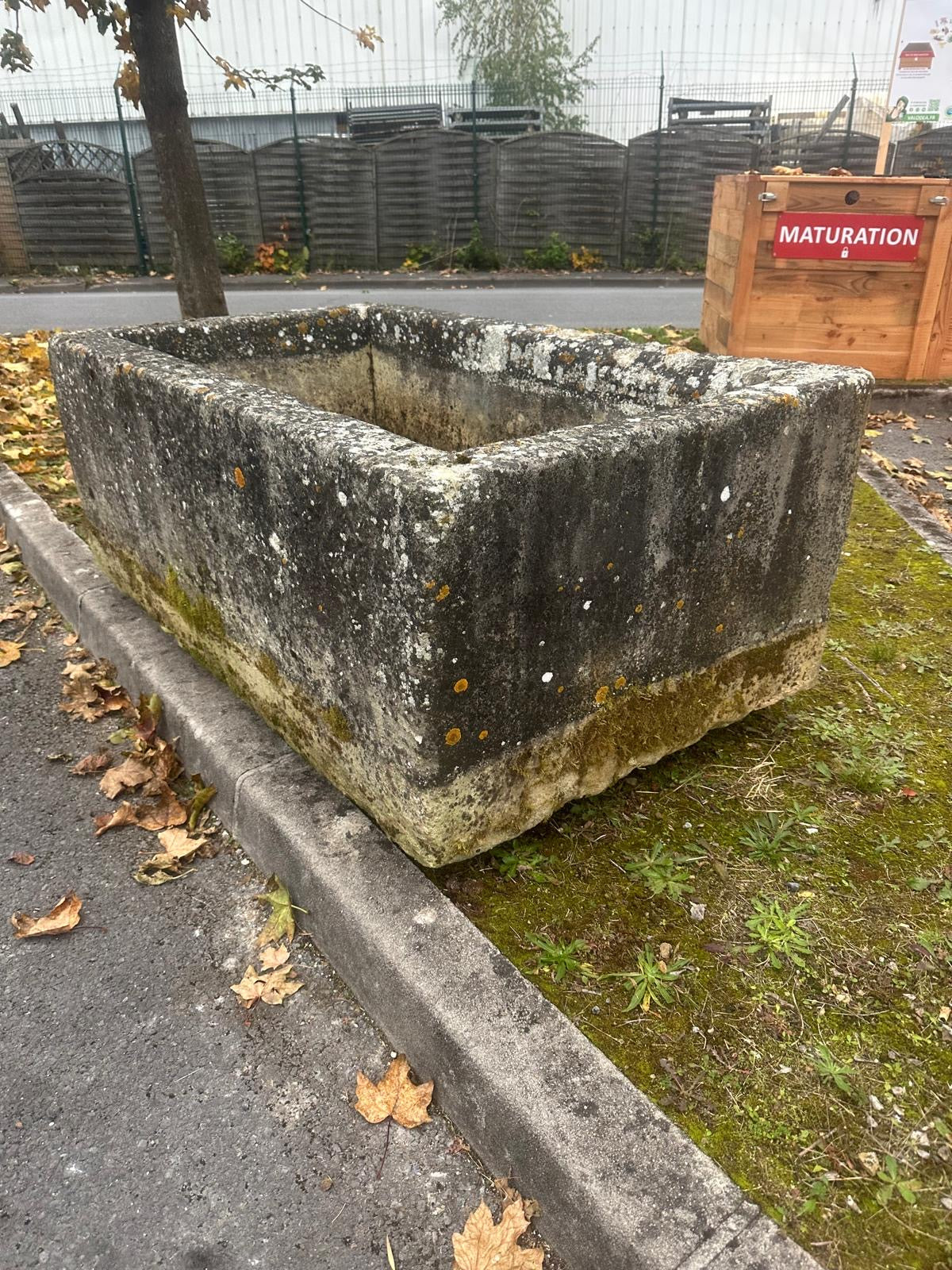 Rectangular Antique Stone Trough with Natural Patina | Authentic Garden Feature