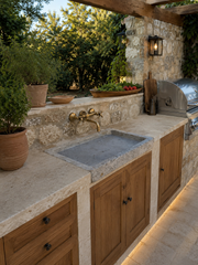 18th century stone sink for outdoor kitchen
