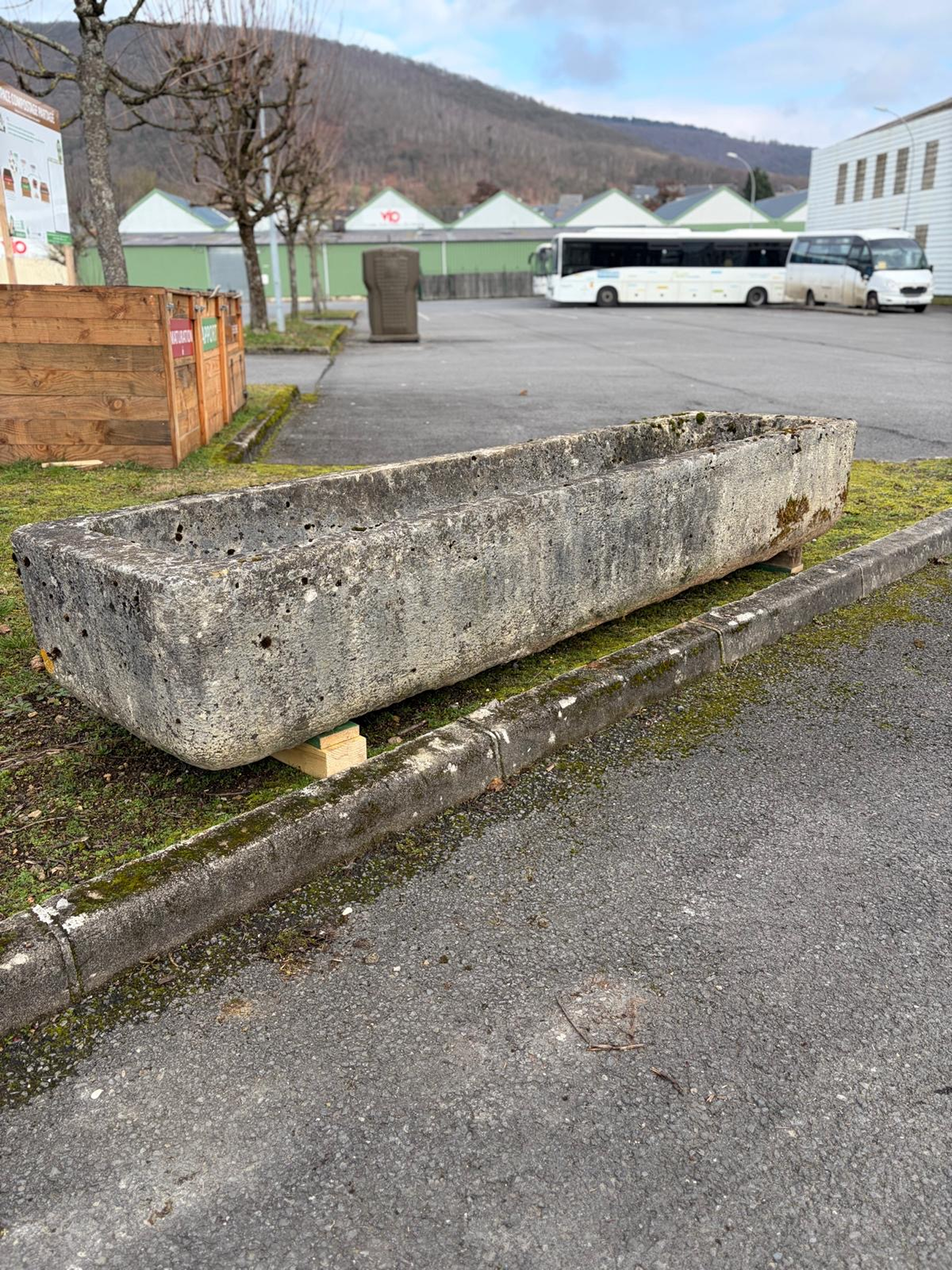 Large Basin Made Of Hard Limestone