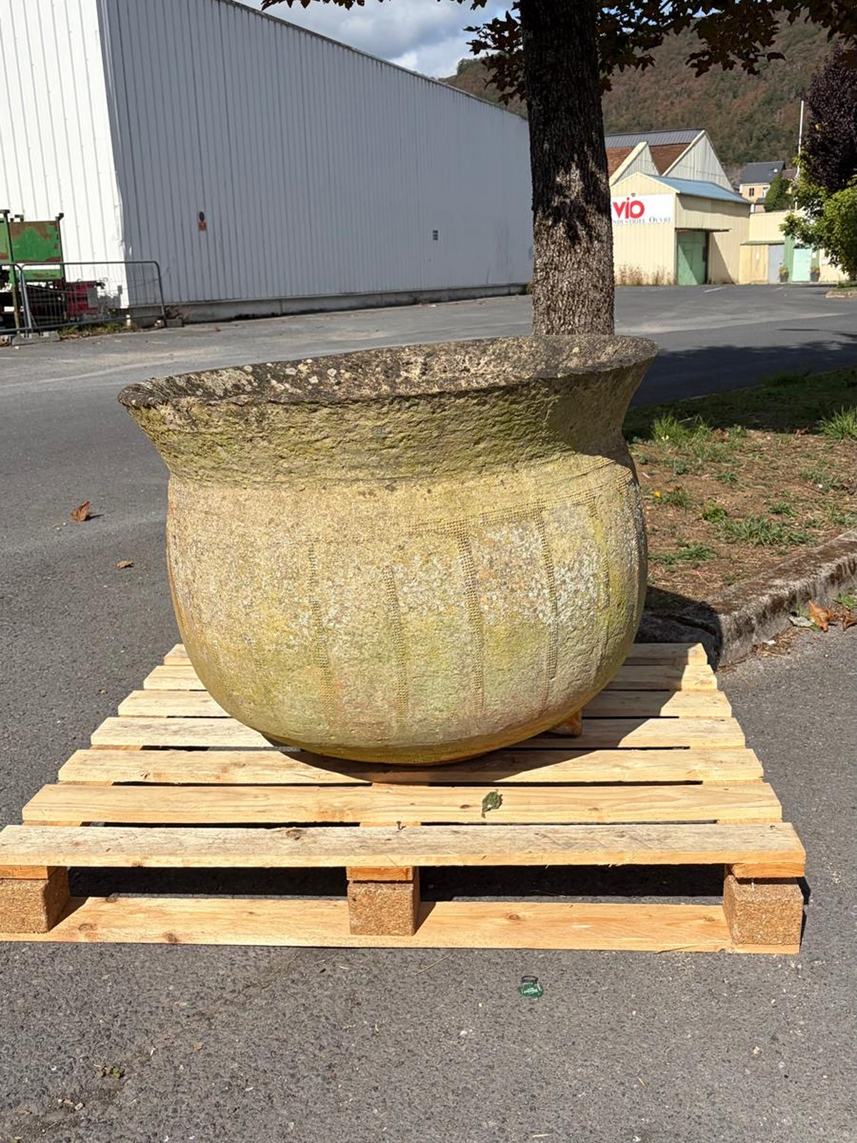 antique French terracotta garden pot with natural patina