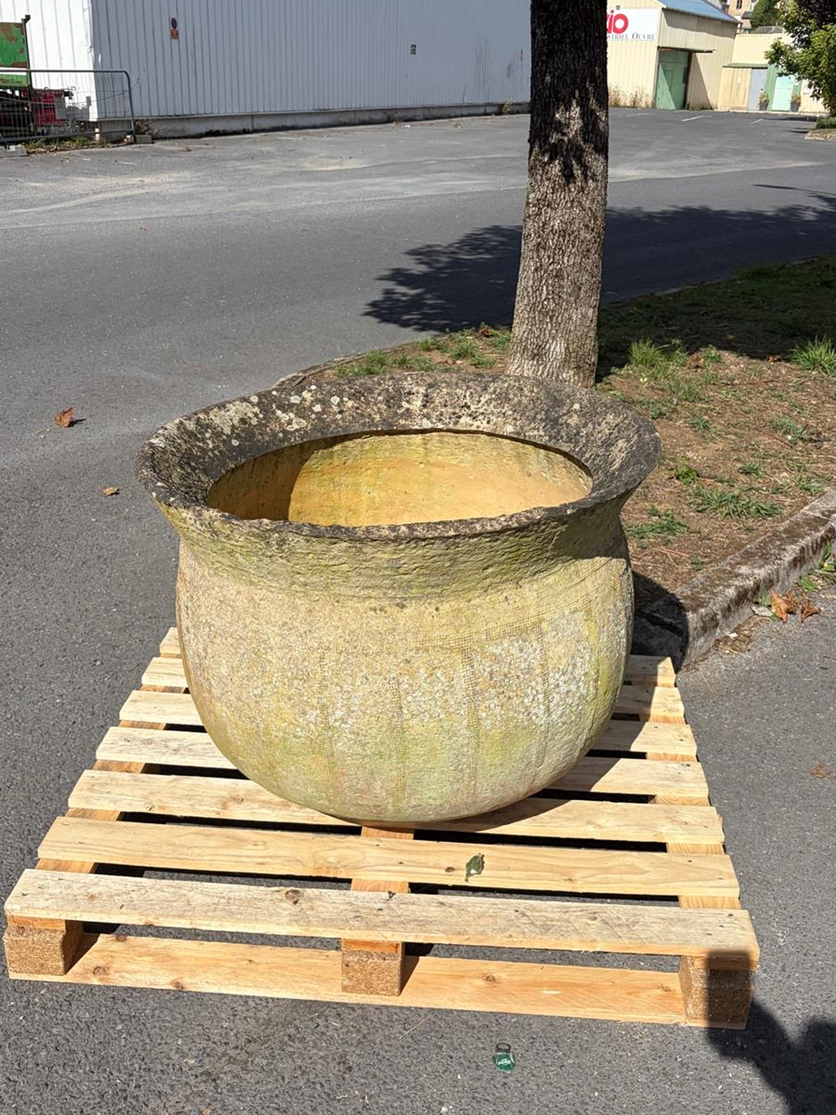 antique French terracotta garden pot with natural patina