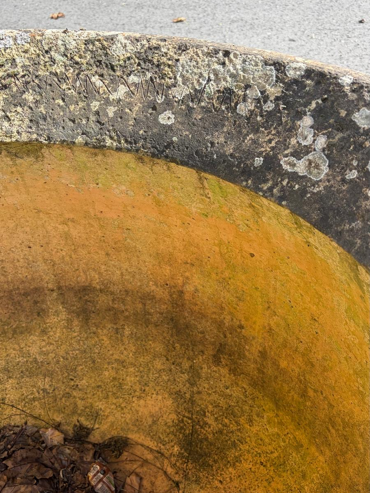 antique French terracotta garden pot with natural patina