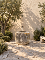 18th century antique limestone garden planter