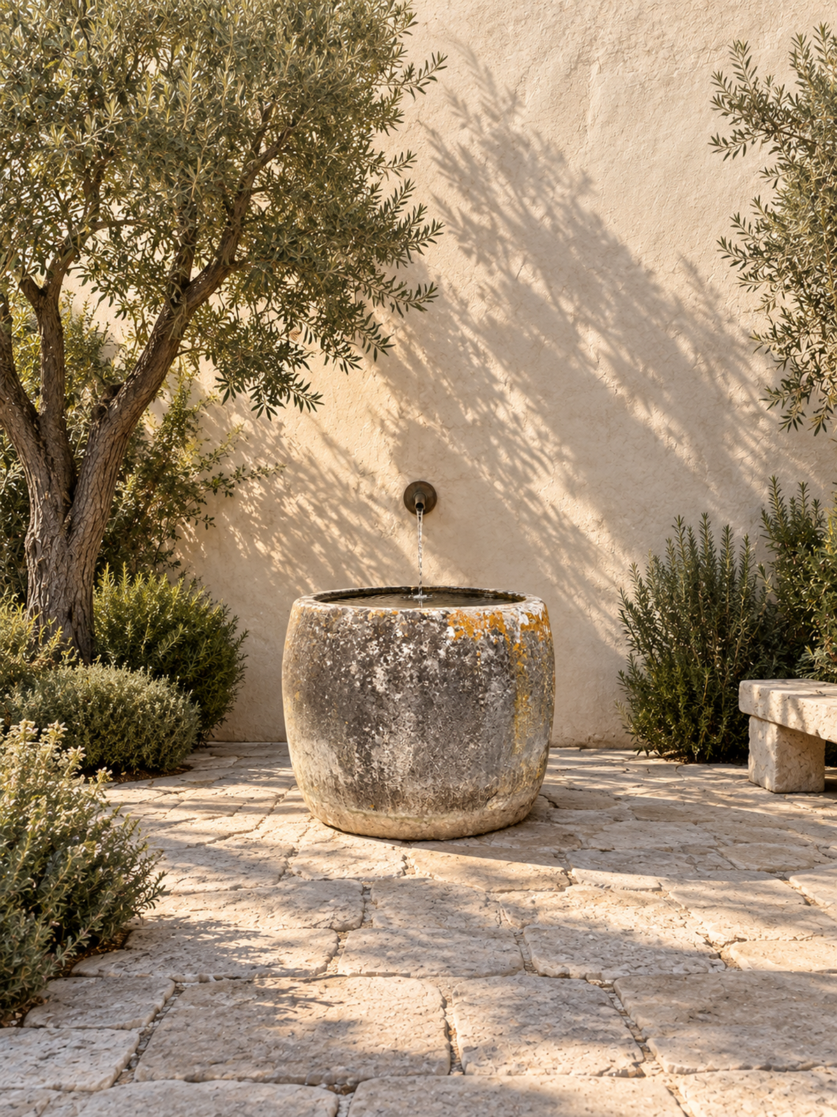 18th century antique limestone garden planter
