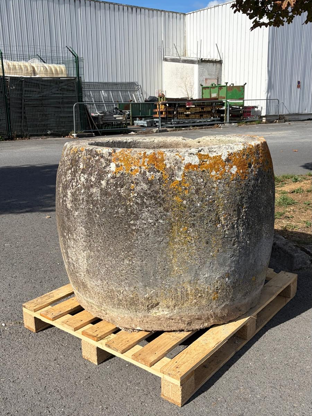 18th century antique limestone garden planter
