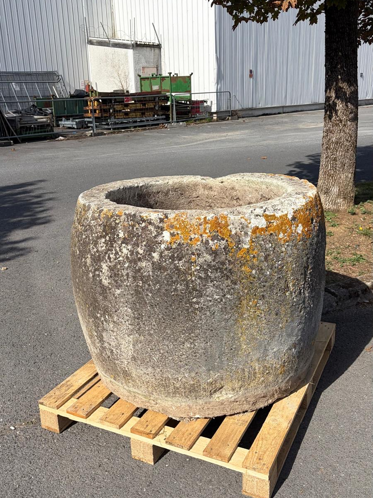 18th century antique limestone garden planter
