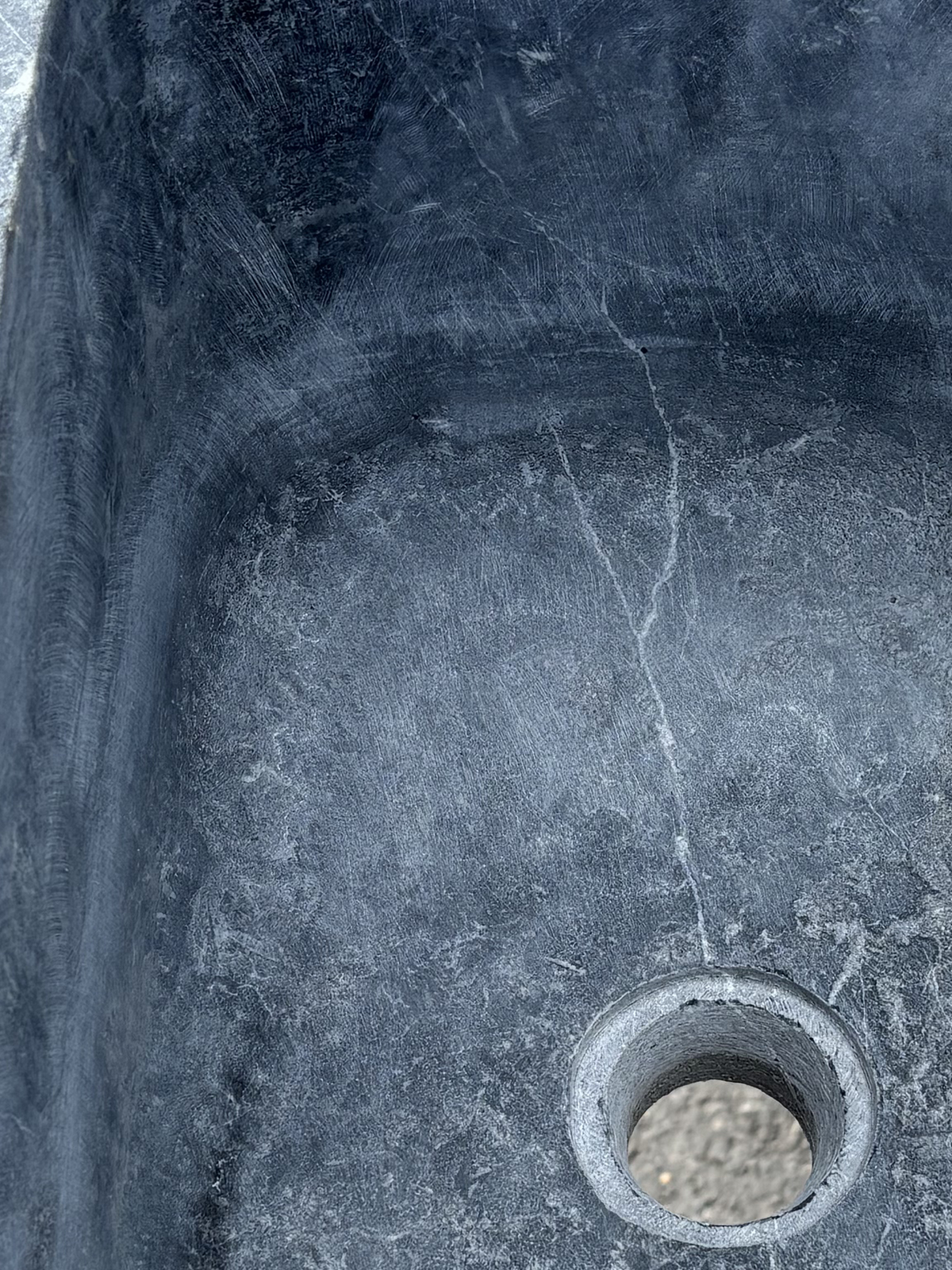 Monolithic Blue-Grey Limestone Sink | Antique French Stone Basin