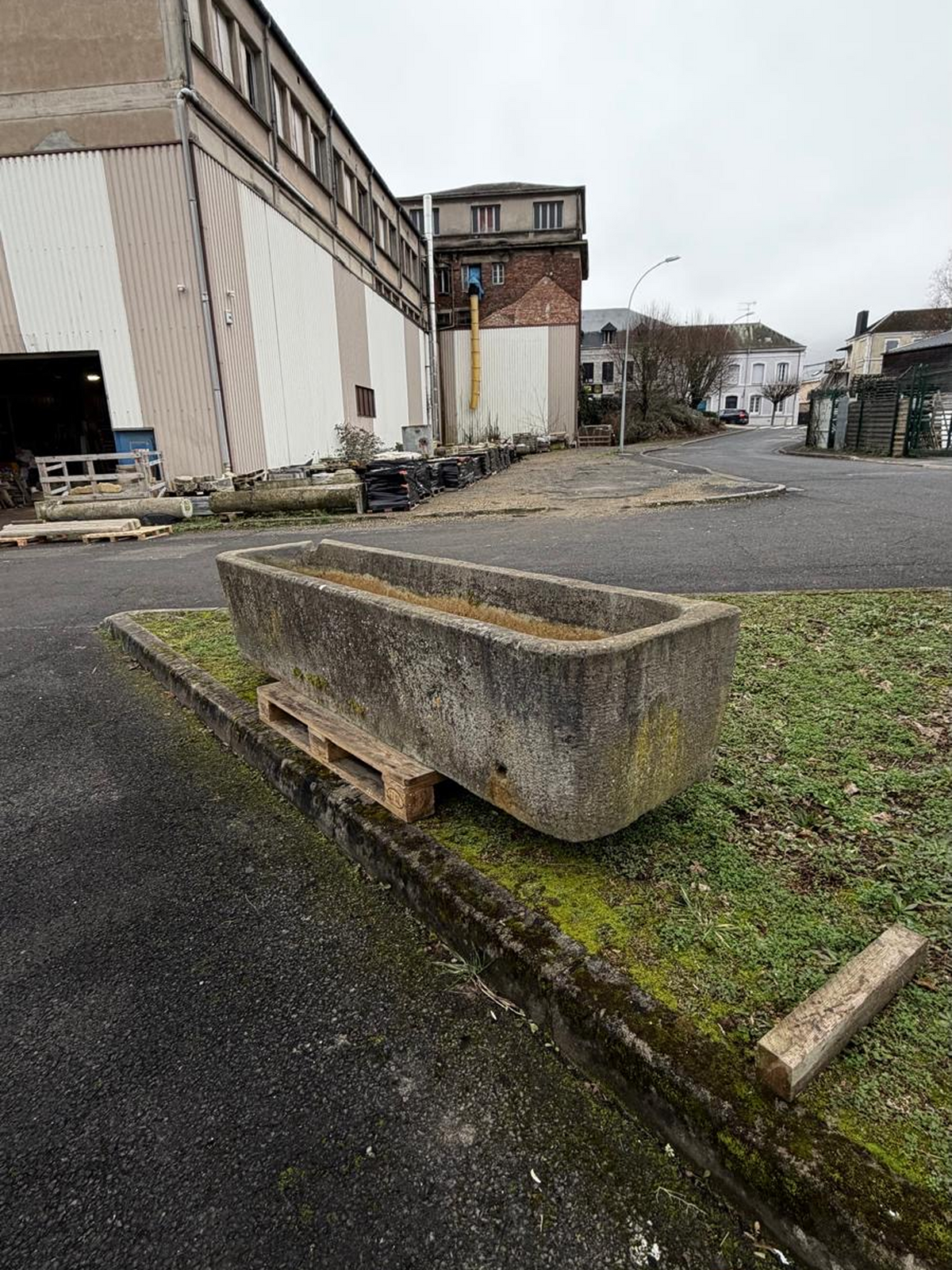 antique Belgian bluestone trough circa 18th century