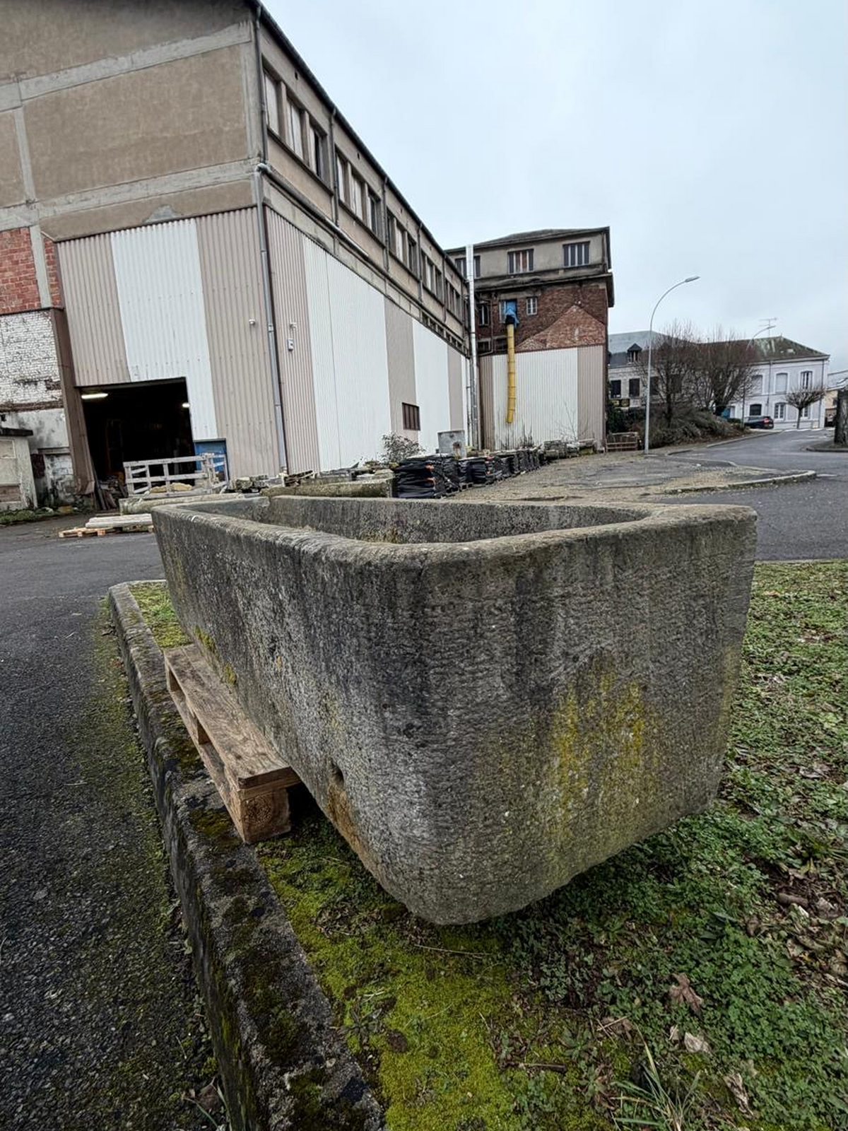 antique Belgian bluestone trough circa 18th century
