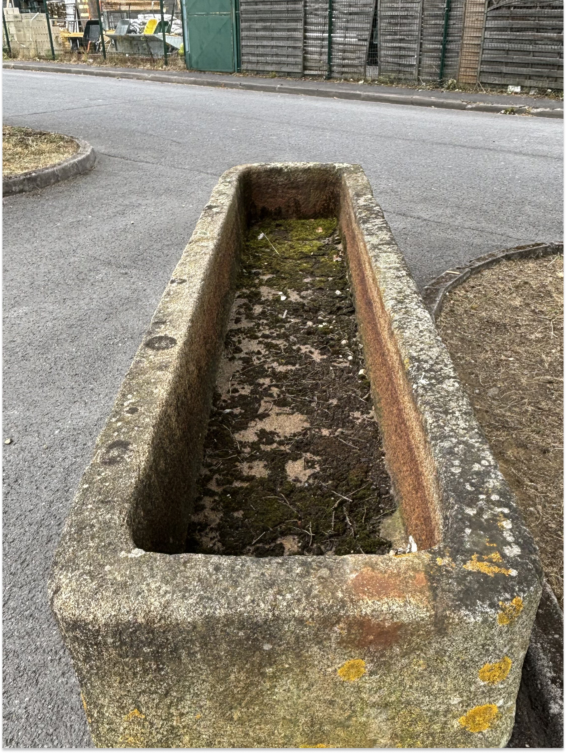 Large antique French granite trough circa 1850
