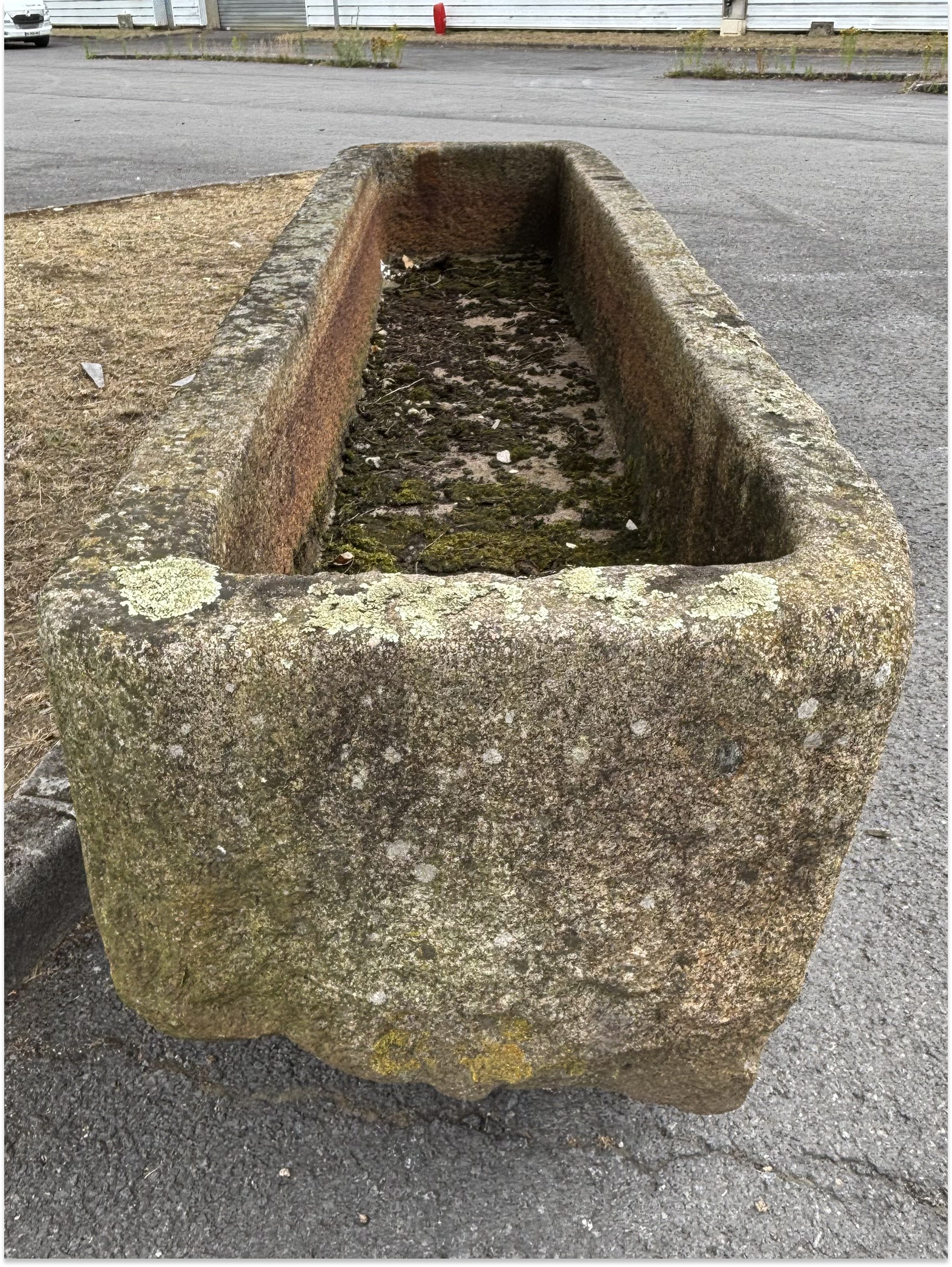 Large antique French granite trough circa 1850
