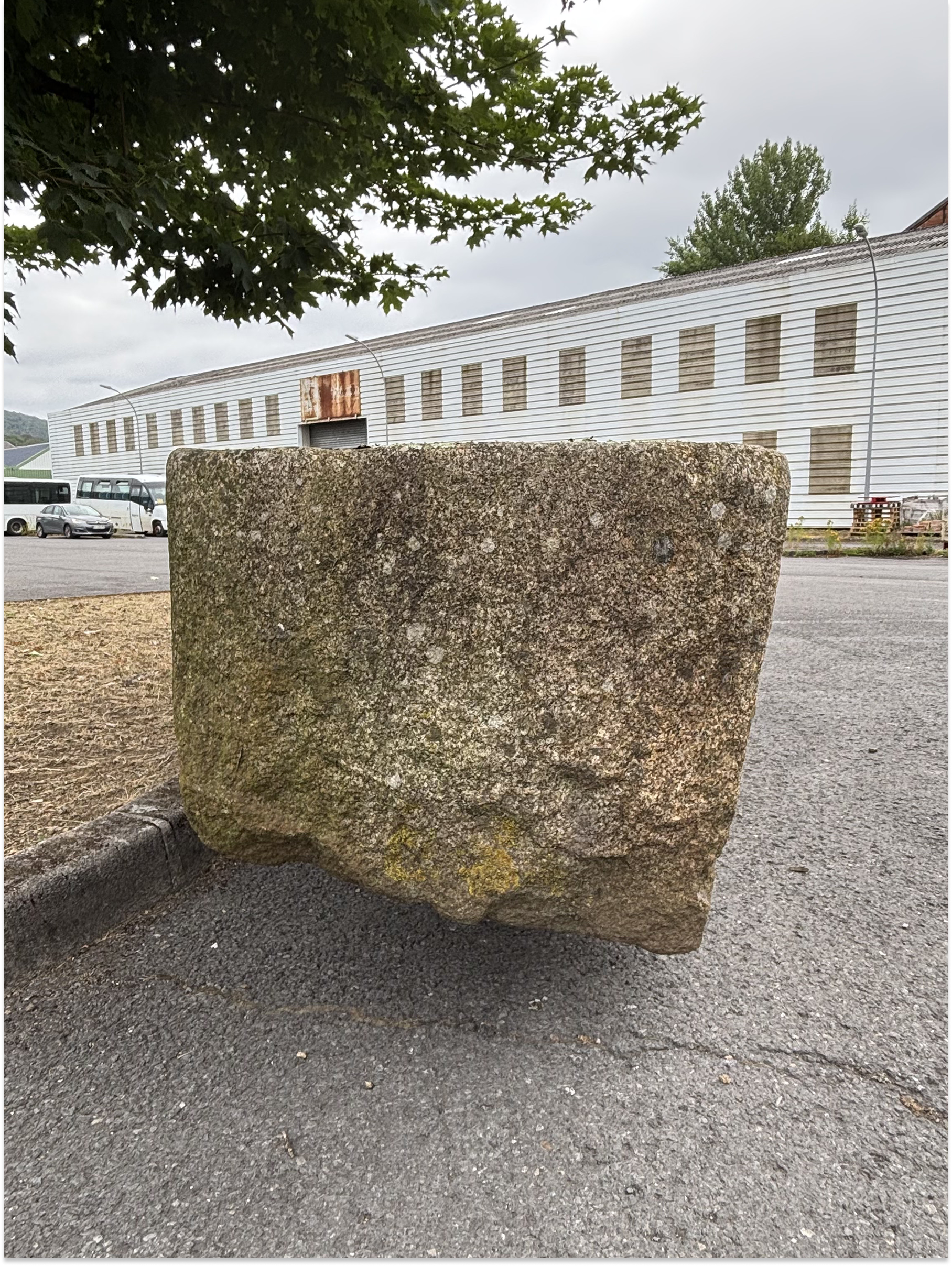 Large antique French granite trough circa 1850
