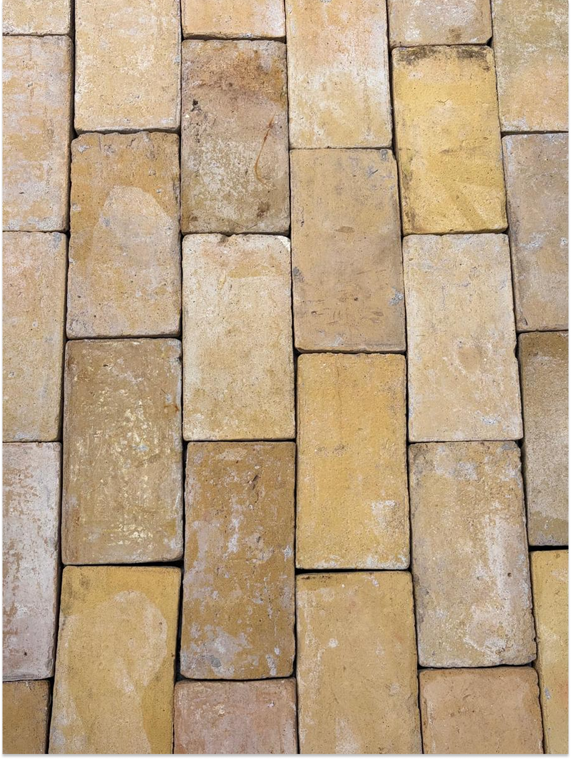 Reclaimed antique terracotta floor tiles from France

