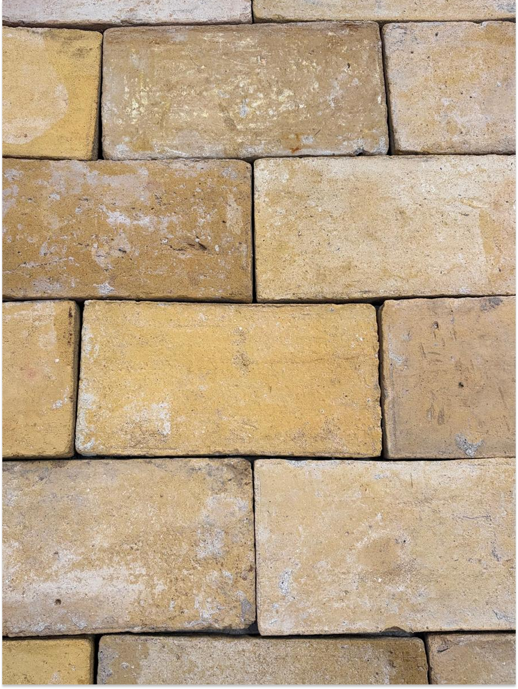 18th century antique yellow terracotta tiles
